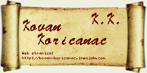 Kovan Korićanac vizit kartica